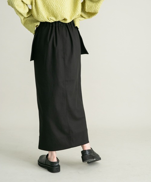 KBF（ケイビーエフ）の「ウエストポケットタイトスカート（スカート・レディース・チャコールグレー/ブラック・ONE）」の5枚目の写真