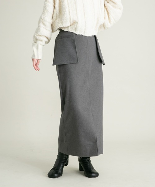 KBF（ケイビーエフ）の「ウエストポケットタイトスカート（スカート・レディース・チャコールグレー/ブラック・ONE）」の9枚目の写真