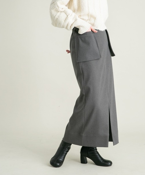 KBF（ケイビーエフ）の「ウエストポケットタイトスカート（スカート・レディース・チャコールグレー/ブラック・ONE）」の10枚目の写真