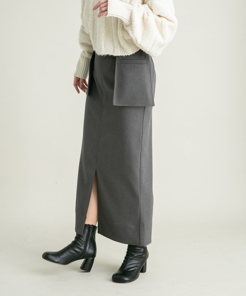 KBF（ケイビーエフ）の「ウエストポケットタイトスカート（スカート・レディース・チャコールグレー/ブラック・ONE）」の11枚目の写真