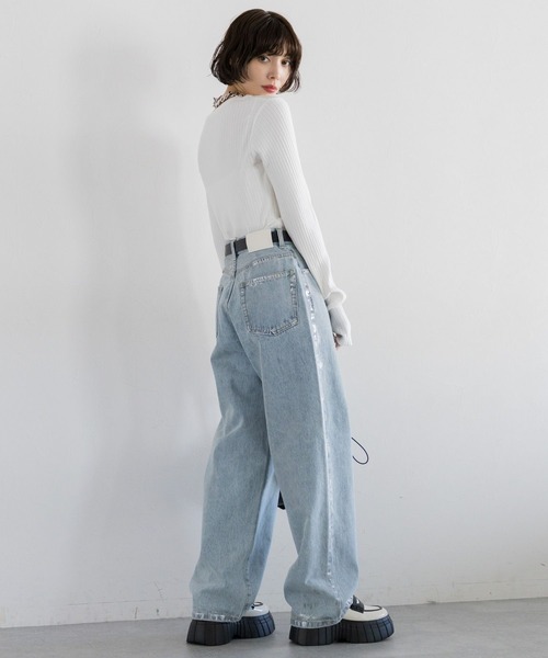 PAGEBOY（ページボーイ）の「パッチワークミニTOPS（ニット/セーター・レディース・オフホワイト/ブラック・FREE）」の14枚目の写真