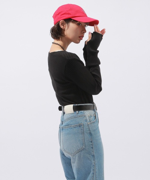 PAGEBOY（ページボーイ）の「パッチワークミニTOPS（ニット/セーター・レディース・オフホワイト/ブラック・FREE）」の5枚目の写真