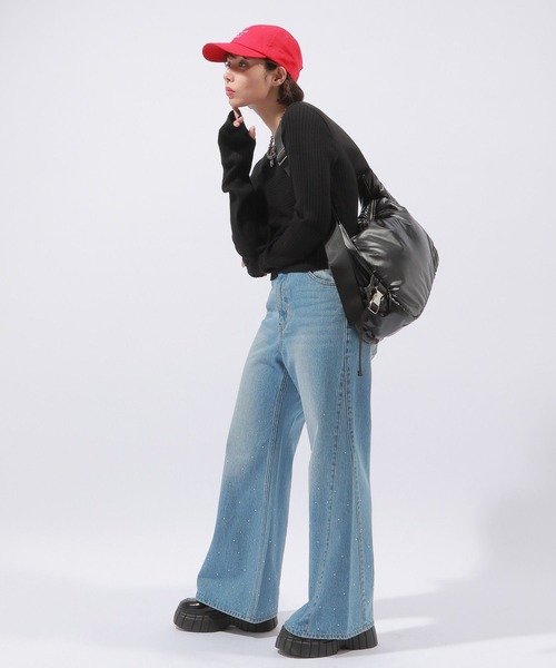 PAGEBOY（ページボーイ）の「パッチワークミニTOPS（ニット/セーター・レディース・オフホワイト/ブラック・FREE）」の15枚目の写真