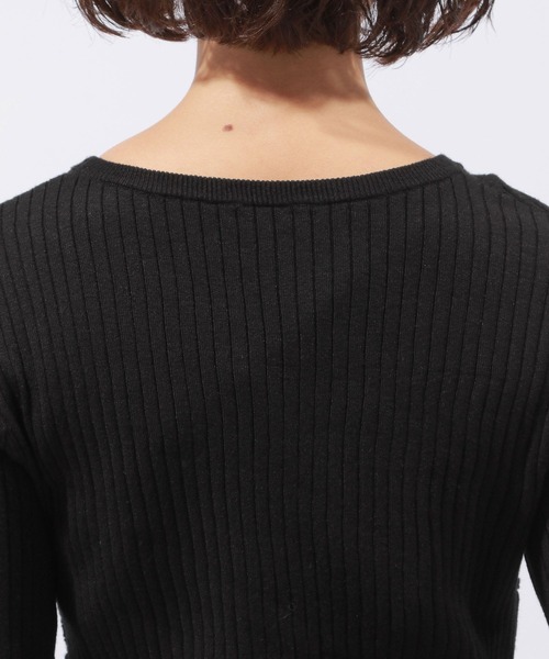 PAGEBOY（ページボーイ）の「パッチワークミニTOPS（ニット/セーター・レディース・オフホワイト/ブラック・FREE）」の17枚目の写真