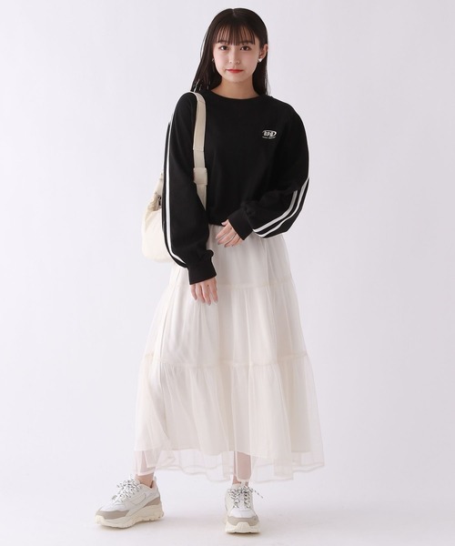 repipi armario(レピピ アルマリオ)の「サイドラインショートロンT(Tシャツ/カットソー・キッズ・グレー/ホワイト/ブラック・MEDIUM/LARGE/SMALL)」の7枚目の写真
