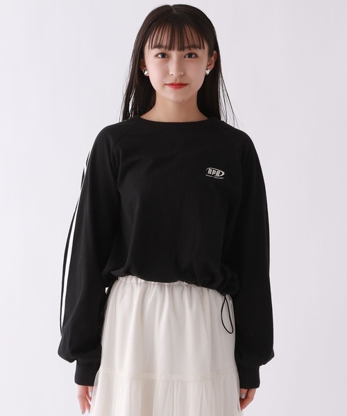 repipi armario(レピピ アルマリオ)の「サイドラインショートロンT(Tシャツ/カットソー・キッズ・グレー/ホワイト/ブラック・MEDIUM/LARGE/SMALL)」の10枚目の写真