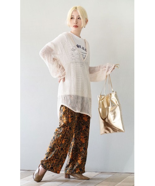 e-zakkamania stores（イーザッカマニアストアーズ）の「メッシュ ロングスリーブ プルオーバー（Tシャツ/カットソー・レディース・アイボリー/ブラック・M）」の3枚目の写真