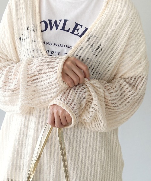 e-zakkamania stores（イーザッカマニアストアーズ）の「メッシュ ロングスリーブ プルオーバー（Tシャツ/カットソー・レディース・アイボリー/ブラック・M）」の6枚目の写真