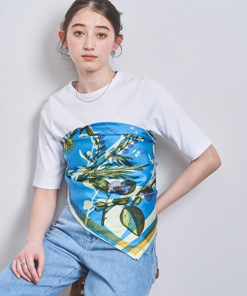 manipuri(マニプリ)の「<manipuri>シルク スカーフ L 24SS(バンダナ/スカーフ・レディース・ピンク/ターコイズブルー/イエロー/ケリー・FREE)」の2枚目の写真