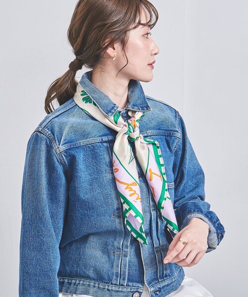 manipuri(マニプリ)の「<manipuri>シルク スカーフ L 24SS(バンダナ/スカーフ・レディース・ピンク/ターコイズブルー/イエロー/ケリー・FREE)」の7枚目の写真