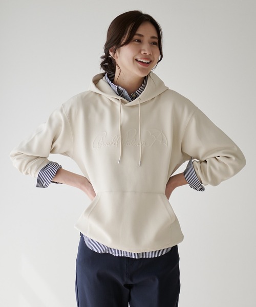 Arnold Palmer（アーノルドパーマー）の「ミラノリブ ポンチ シェア フーディ（パーカー・レディース・ブラック/アイボリー/ネイビー・XS/S/M/L/LL）」の2枚目の写真