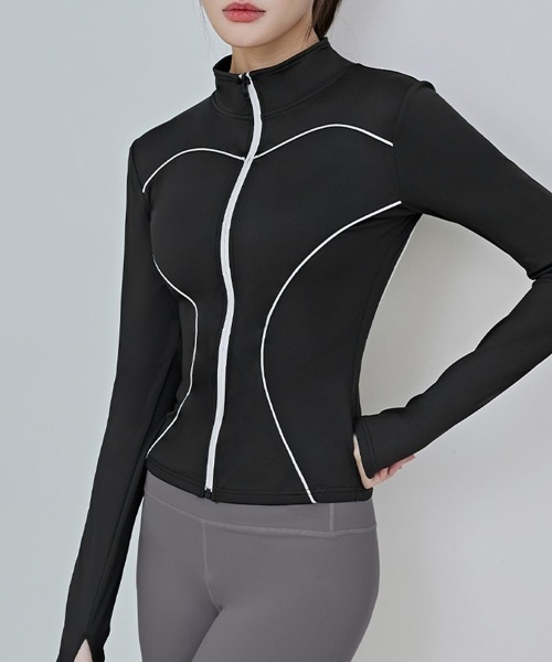 SAISON DE PAPILLON（セゾンドパピヨン）の「あたっか裏起毛ラッシュガードパーカー（パーカー・レディース・ホワイト/ブラック/グレー・M/L/XL）」の11枚目の写真