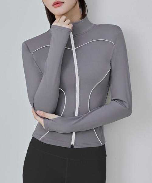 SAISON DE PAPILLON（セゾンドパピヨン）の「あたっか裏起毛ラッシュガードパーカー（パーカー・レディース・ホワイト/ブラック/グレー・M/L/XL）」の15枚目の写真