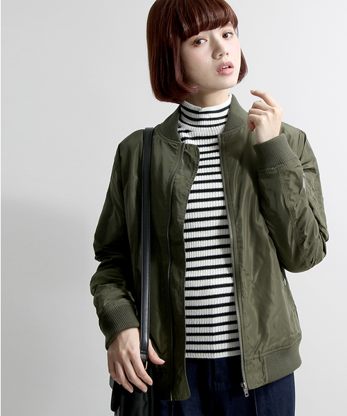 WEGO(ウィゴー)の「WEGO/MA-1(ミリタリージャケット・レディース・ブラック/グレー/グリーン/ネイビー/ワイン・FREE)」の1枚目の写真