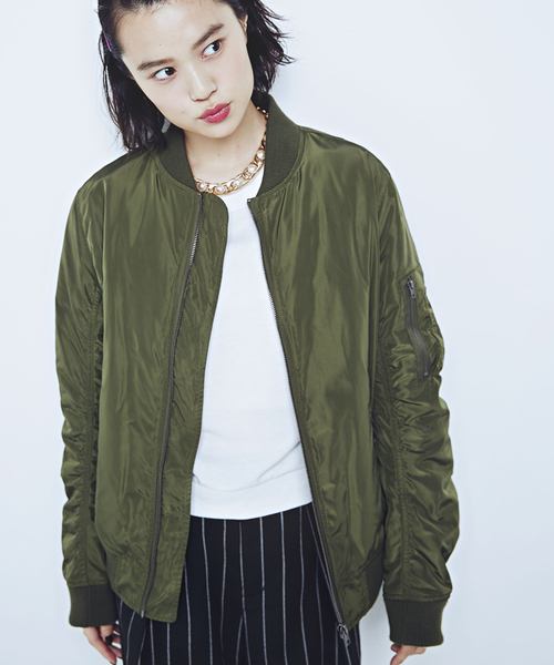 WEGO(ウィゴー)の「WEGO/MA-1(ミリタリージャケット・レディース・ブラック/グレー/グリーン/ネイビー/ワイン・FREE)」の18枚目の写真