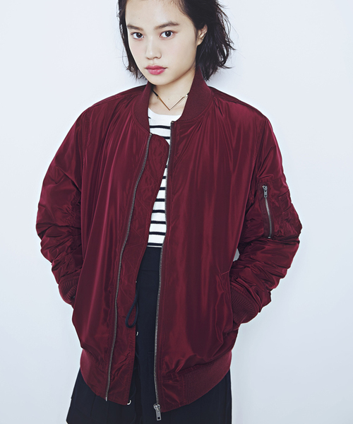 WEGO(ウィゴー)の「WEGO/MA-1(ミリタリージャケット・レディース・ブラック/グレー/グリーン/ネイビー/ワイン・FREE)」の19枚目の写真