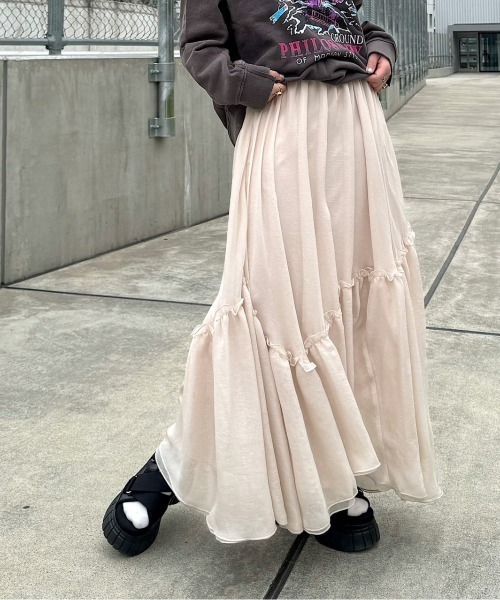 PAGEBOY（ページボーイ）の「イレヘムティアードスカート（スカート・レディース・アイボリー/ブラック/オフホワイト・FREE）」の21枚目の写真