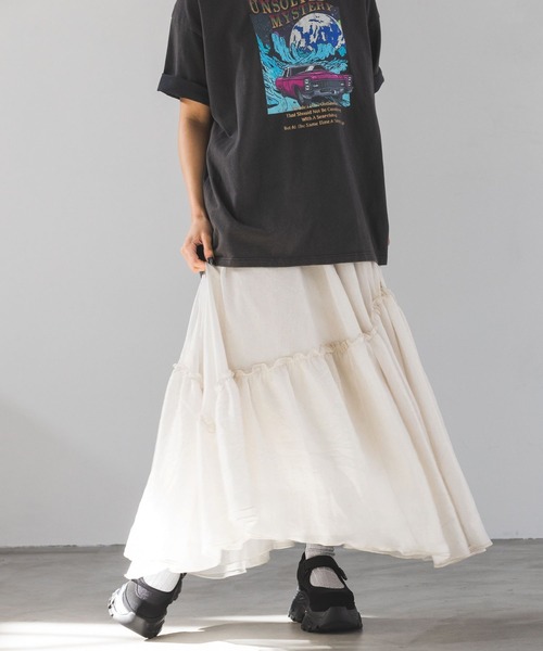 PAGEBOY（ページボーイ）の「イレヘムティアードスカート（スカート・レディース・アイボリー/ブラック/オフホワイト・FREE）」の14枚目の写真