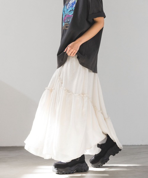 PAGEBOY（ページボーイ）の「イレヘムティアードスカート（スカート・レディース・アイボリー/ブラック/オフホワイト・FREE）」の19枚目の写真