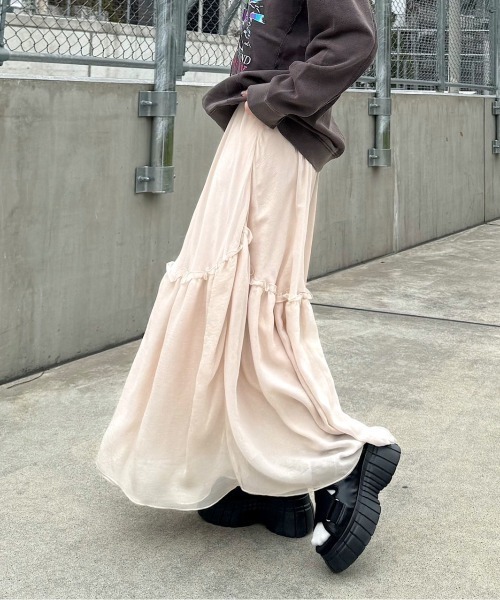 PAGEBOY（ページボーイ）の「イレヘムティアードスカート（スカート・レディース・アイボリー/ブラック/オフホワイト・FREE）」の22枚目の写真