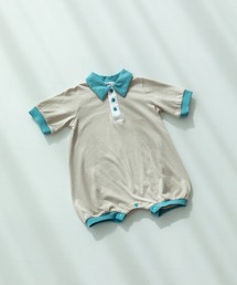 pairmanon（ペアマノン）の「【リンクコーデ】【ベビー】クレイジー配色ポロロンパース（ロンパース）」