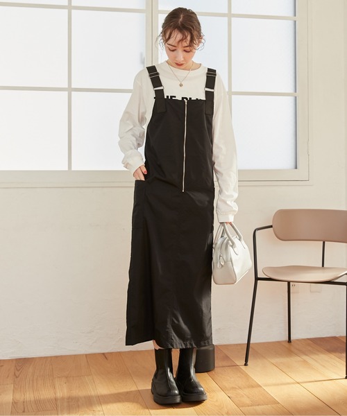 ANGIE（アンジー）の「フロントジップミリタリージャンパースカート（ジャンパースカート・レディース・ブラック/カーキ・FREE）」の11枚目の写真