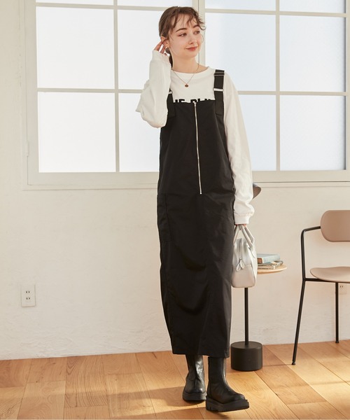 ANGIE（アンジー）の「フロントジップミリタリージャンパースカート（ジャンパースカート・レディース・ブラック/カーキ・FREE）」の13枚目の写真