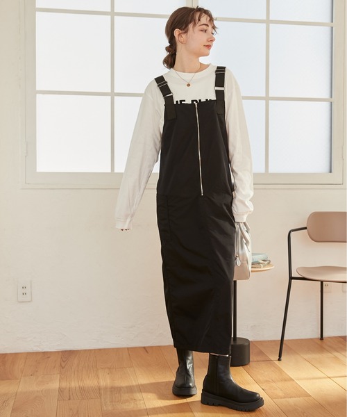 ANGIE（アンジー）の「フロントジップミリタリージャンパースカート（ジャンパースカート・レディース・ブラック/カーキ・FREE）」の14枚目の写真