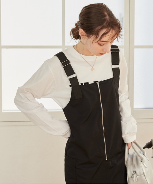 ANGIE（アンジー）の「フロントジップミリタリージャンパースカート（ジャンパースカート・レディース・ブラック/カーキ・FREE）」の19枚目の写真