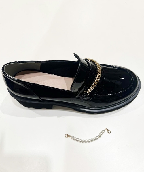 ESPERANZA(エスペランサ)の「チェーン&パール調モチーフローファー 24SS(パンプス・レディース・ブラック系1/アイボリー系2/こしょう色系2・22.0cm/22.5cm/23.0cm/23.5cm/24.0cm/24.5cm/25.0cm)」の17枚目の写真