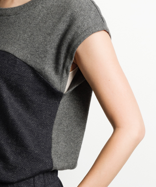 AMERICAN RAG CIE（アメリカンラグシー）の「AMERICAN RAG CIEアンゴラMIXニットジャージー×カルゼコンビネゾン/218-MUM-MN152K31（サロペット/オーバーオール・レディース・ブラック/ネイビー・FREE）」の7枚目の写真