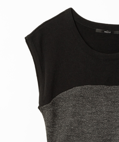 AMERICAN RAG CIE（アメリカンラグシー）の「AMERICAN RAG CIEアンゴラMIXニットジャージー×カルゼコンビネゾン/218-MUM-MN152K31（サロペット/オーバーオール・レディース・ブラック/ネイビー・FREE）」の14枚目の写真