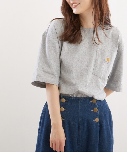 Carhartt(カーハート)の「カーハート 半袖ワーカーポケットクルーネックTシャツ CARHARTT WORKWEAR POCKET S/S T-SHIRT MIDWEIGHT K87(Tシャツ/カットソー・メンズ・ワイン/カーキ/ブラック/ピンク系/グリーン系/ホワイト/ライトグリーン系/杢グレー/ブルー系その他/ネイビー/ベージュ・LARGE/SMALL/X-LARGE/MEDIUM)」の1枚目の写真