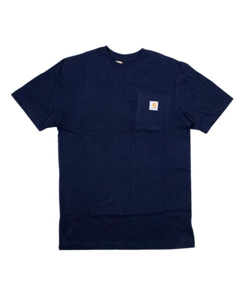 Carhartt(カーハート)の「カーハート 半袖ワーカーポケットクルーネックTシャツ CARHARTT WORKWEAR POCKET S/S T-SHIRT MIDWEIGHT K87(Tシャツ/カットソー・メンズ・ワイン/カーキ/ブラック/ピンク系/グリーン系/ホワイト/ライトグリーン系/杢グレー/ブルー系その他/ネイビー/ベージュ・LARGE/SMALL/X-LARGE/MEDIUM)」の8枚目の写真