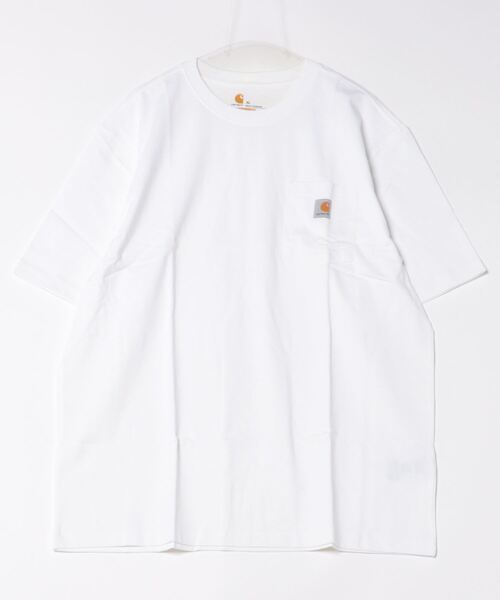 Carhartt(カーハート)の「カーハート 半袖ワーカーポケットクルーネックTシャツ CARHARTT WORKWEAR POCKET S/S T-SHIRT MIDWEIGHT K87(Tシャツ/カットソー・メンズ・ワイン/カーキ/ブラック/ピンク系/グリーン系/ホワイト/ライトグリーン系/杢グレー/ブルー系その他/ネイビー/ベージュ・LARGE/SMALL/X-LARGE/MEDIUM)」の3枚目の写真