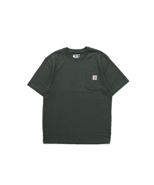Carhartt(カーハート)の「カーハート 半袖ワーカーポケットクルーネックTシャツ CARHARTT WORKWEAR POCKET S/S T-SHIRT MIDWEIGHT K87(Tシャツ/カットソー・メンズ・ワイン/カーキ/ブラック/ピンク系/グリーン系/ホワイト/ライトグリーン系/杢グレー/ブルー系その他/ネイビー/ベージュ・LARGE/SMALL/X-LARGE/MEDIUM)」の5枚目の写真