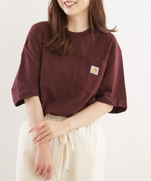 Carhartt(カーハート)の「カーハート 半袖ワーカーポケットクルーネックTシャツ CARHARTT WORKWEAR POCKET S/S T-SHIRT MIDWEIGHT K87(Tシャツ/カットソー・メンズ・ワイン/カーキ/ブラック/ピンク系/グリーン系/ホワイト/ライトグリーン系/杢グレー/ブルー系その他/ネイビー/ベージュ・LARGE/SMALL/X-LARGE/MEDIUM)」の11枚目の写真