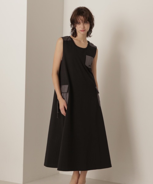 AVIREX（アヴィレックス）の「TANK POCKET ONE PIECE/タンクポケットワンピース（ワンピース・レディース・ブラック/ブルー/セージグリーン・MEDIUM/SMALL）」の2枚目の写真