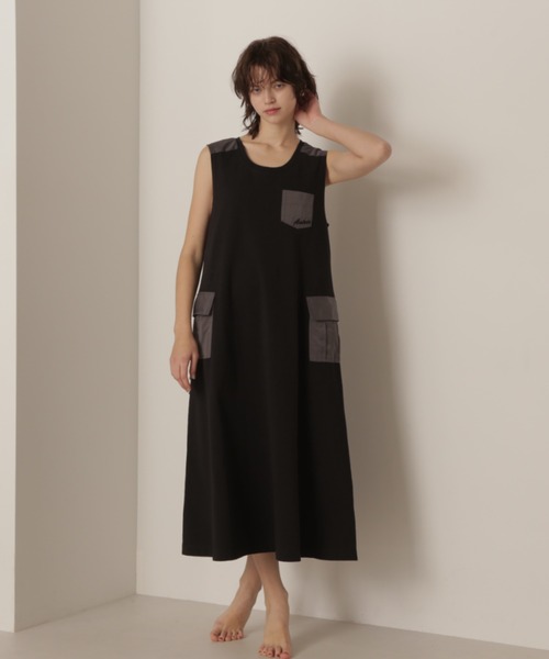 AVIREX（アヴィレックス）の「TANK POCKET ONE PIECE/タンクポケットワンピース（ワンピース・レディース・ブラック/ブルー/セージグリーン・MEDIUM/SMALL）」の4枚目の写真