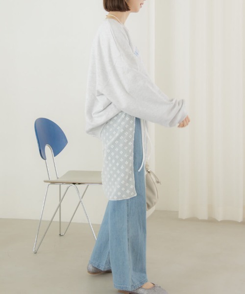 flower(フラワー)の「ルーズエンブロイダリースウェット(スウェット・レディース・グレー/ブルー・FREE)」の14枚目の写真