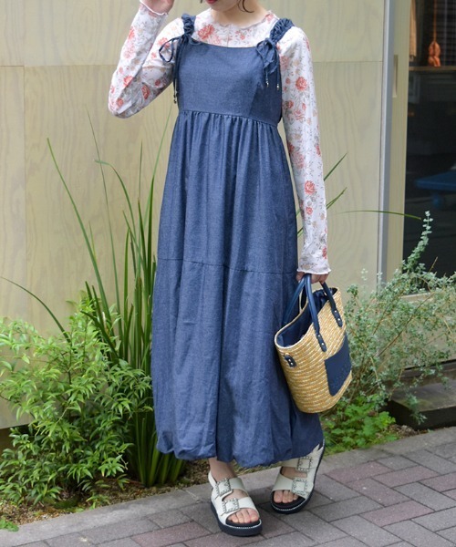 axes femme（アクシーズファム）の「バルーンジャンパースカート（ジャンパースカート・レディース・ベージュ/グレー/ブラック/インディゴブルー・FREE）」の4枚目の写真