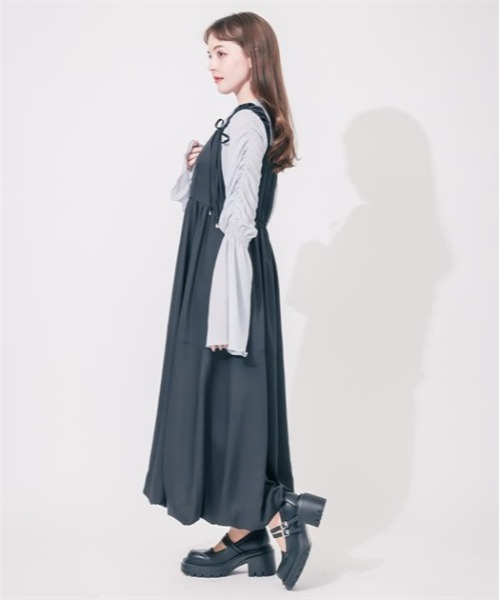 axes femme（アクシーズファム）の「バルーンジャンパースカート（ジャンパースカート・レディース・ベージュ/グレー/ブラック/インディゴブルー・FREE）」の18枚目の写真