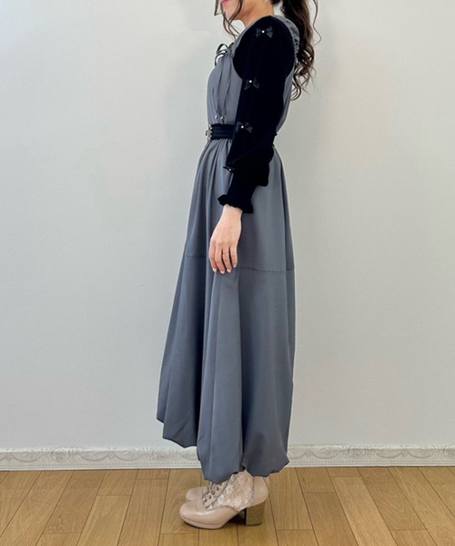 axes femme（アクシーズファム）の「バルーンジャンパースカート（ジャンパースカート・レディース・ベージュ/グレー/ブラック/インディゴブルー・FREE）」の5枚目の写真