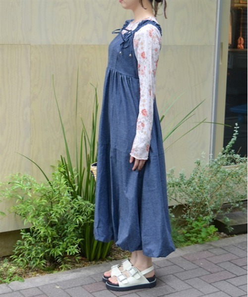 axes femme（アクシーズファム）の「バルーンジャンパースカート（ジャンパースカート・レディース・ベージュ/グレー/ブラック/インディゴブルー・FREE）」の7枚目の写真