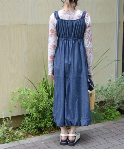 axes femme（アクシーズファム）の「バルーンジャンパースカート（ジャンパースカート・レディース・ベージュ/グレー/ブラック/インディゴブルー・FREE）」の8枚目の写真