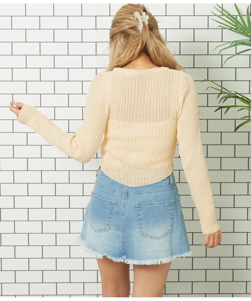 anap mimpi(アナップミンピ)の「リブニットタイトヘンリーネックトップス(Tシャツ/カットソー・レディース・ベージュ/ネイビー/アイボリー・FREE)」の22枚目の写真