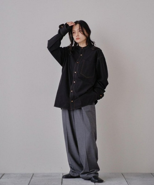 TODAYFUL（トゥデイフル）の「スタンドカラーコットンシャツ（シャツ