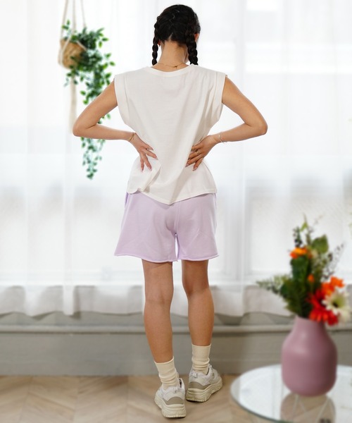 ムラサキスポーツ(ムラサキスポーツ)の「RIKKA FEMME/リッカファム カットオフTシャツ ノースリーブ RF24SS21(Tシャツ/カットソー・レディース・ホワイト/イエロー/チャコールグレー・FREE)」の9枚目の写真