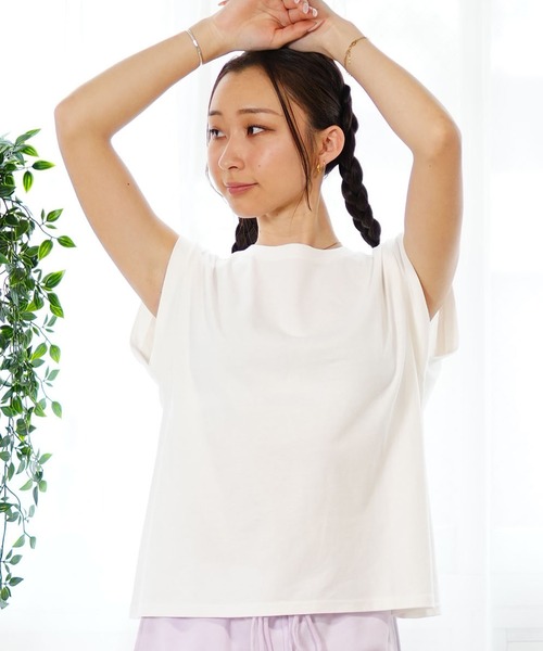 ムラサキスポーツ(ムラサキスポーツ)の「RIKKA FEMME/リッカファム カットオフTシャツ ノースリーブ RF24SS21(Tシャツ/カットソー・レディース・ホワイト/イエロー/チャコールグレー・FREE)」の4枚目の写真