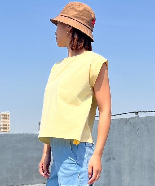 ムラサキスポーツ(ムラサキスポーツ)の「RIKKA FEMME/リッカファム カットオフTシャツ ノースリーブ RF24SS21(Tシャツ/カットソー・レディース・ホワイト/イエロー/チャコールグレー・FREE)」の14枚目の写真